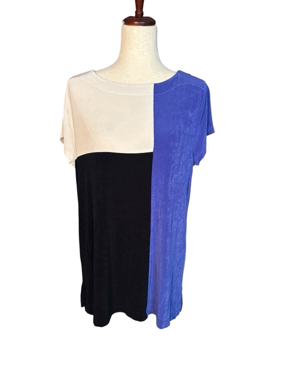 Chicos Travelers Color Block Slinky Tunic Size 2, Large EUC